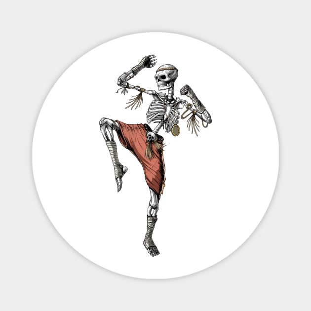 Muay Thai Skeleton Magnet by underheaven